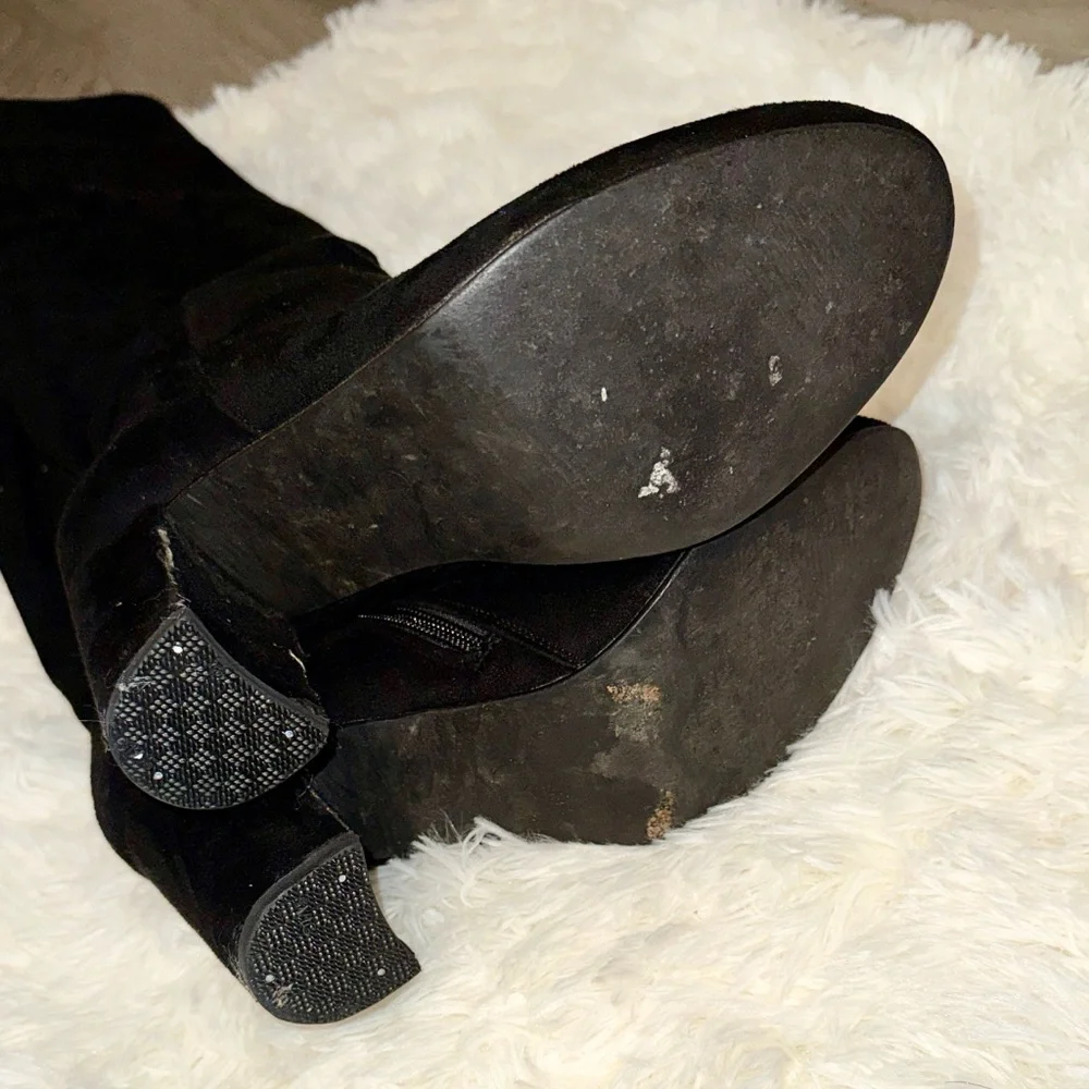 Diba Black Over-the-Knee Suede Boots